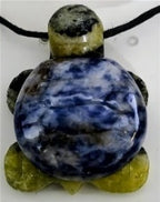 DEAL OF THE DAY - Blue Jasper Turtle Pendant with Adjustable Black Cord (Size - 30) 45.00 Ct._8670216