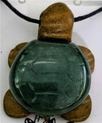 DEAL OF THE DAY - Natural Wood Jasper & Green Aventurine Turtle Pendant with Adjustable Black Cord (Size - 30) 45.00 Ct._8670264