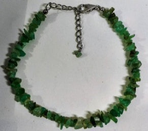 Chrysoprase Sterling Silver Chip Beads Bracelet (Size - 7-1 Ext) with Lobster Clasp 20.00 Ct. 8670366 0