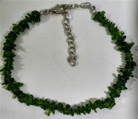 Natural Chrome Diopside Sterling Silver Chip Beads Bracelet (Size - 7-1 Ext) with Lobster Clasp 20.00 Ct. 8670369 0