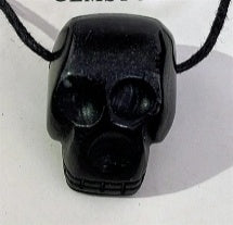 Natural Black Jasper Skull Pendant with Black Cord (Size - 18, Adjustable) 40.00 Ct. 8670372 0