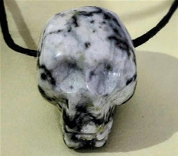 Wild Horse Jasper Skull Pendant with Black Cord (Size - 30, Adjustable) 40.00 Ct. V32756707 0