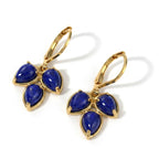 EverTrue - Lapis Lazuli Trilogy Earring with Lever Back in Yellow Gold Tone 5.90 Ct._8670523