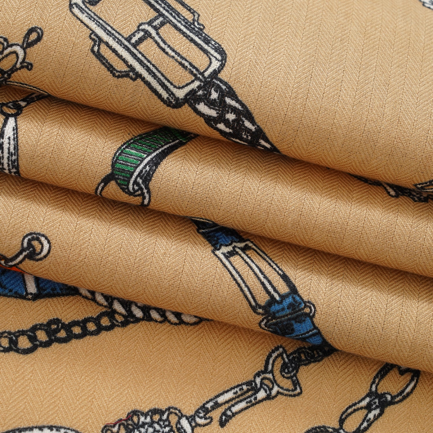 La Marey Printed Square Scarf (88 x 88cm) - Green &amp; Khaki 8670604 4