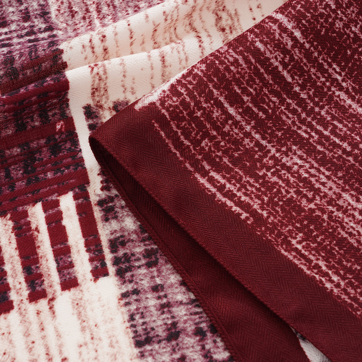 La Marey Printed Square Scarf (88 x 88cm) - Burgundy V32529819 3