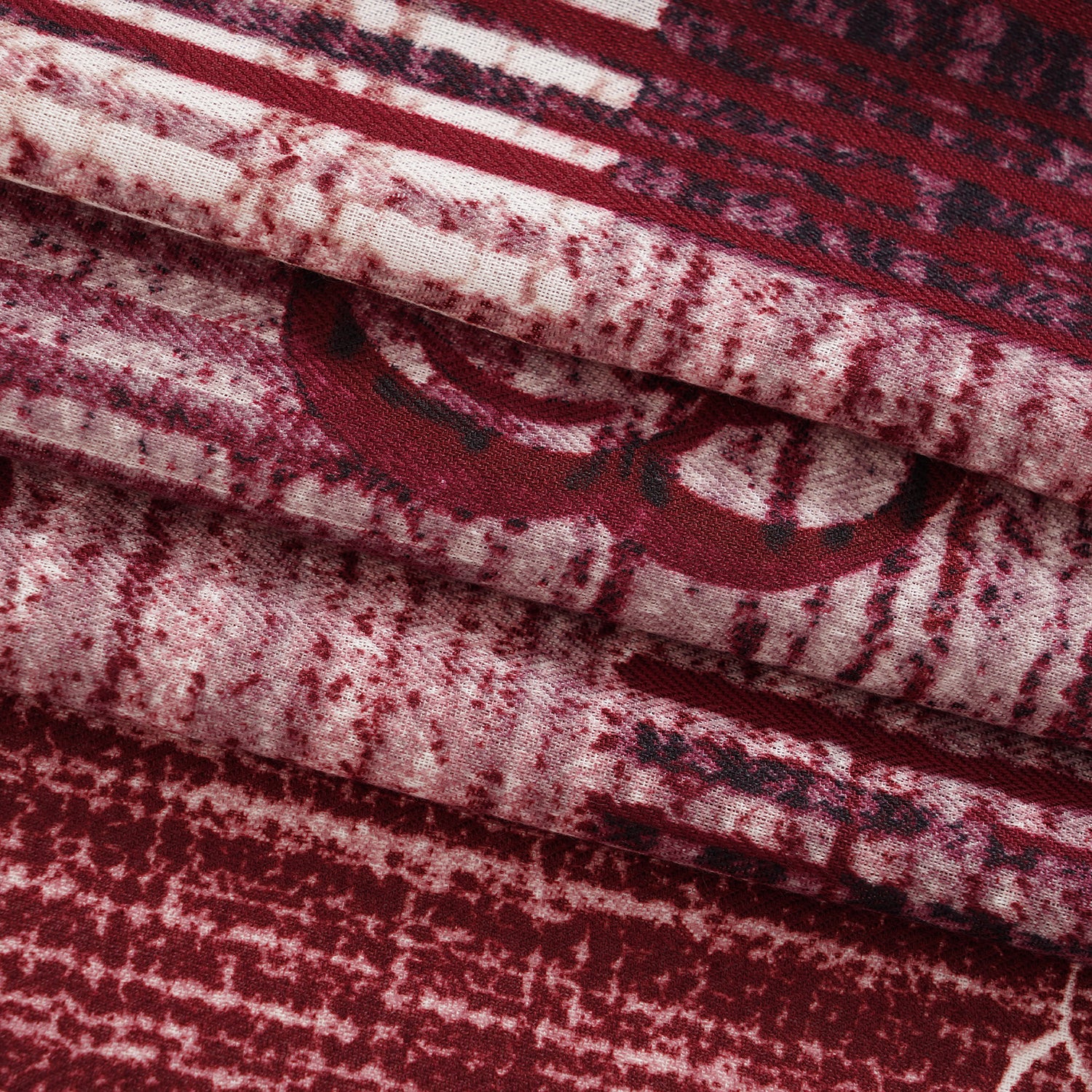 La Marey Printed Square Scarf (88 x 88cm) - Burgundy V32529819 4