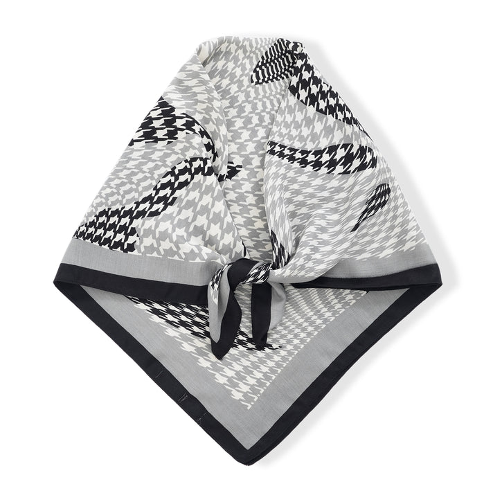 La Marey Printed Square Scarf (88 x 88cm) - Green &amp; Khaki 8670604 1