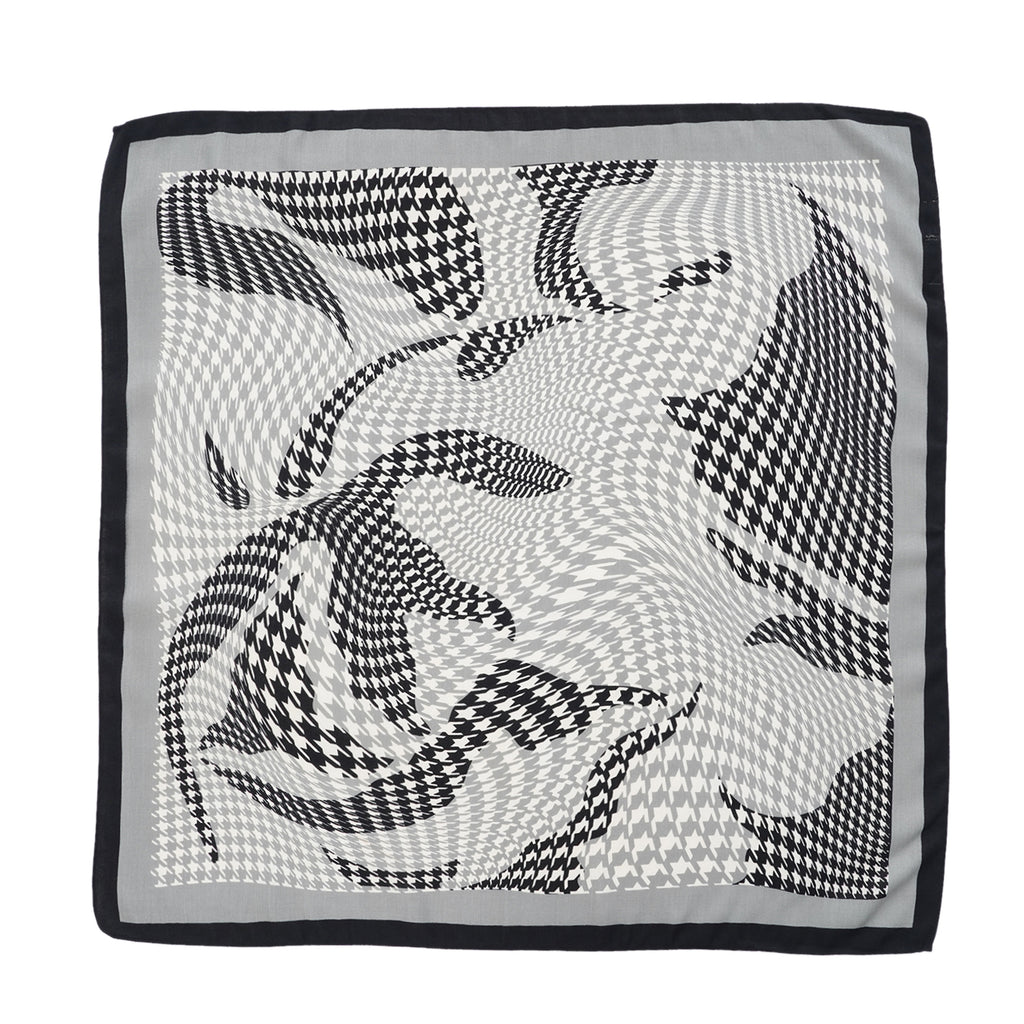 La Marey Patterned Scarf (Size - One Size) - Black & White_8670606_1