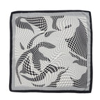 La Marey Patterned Scarf (Size - One Size) - Black & White_8670606_1