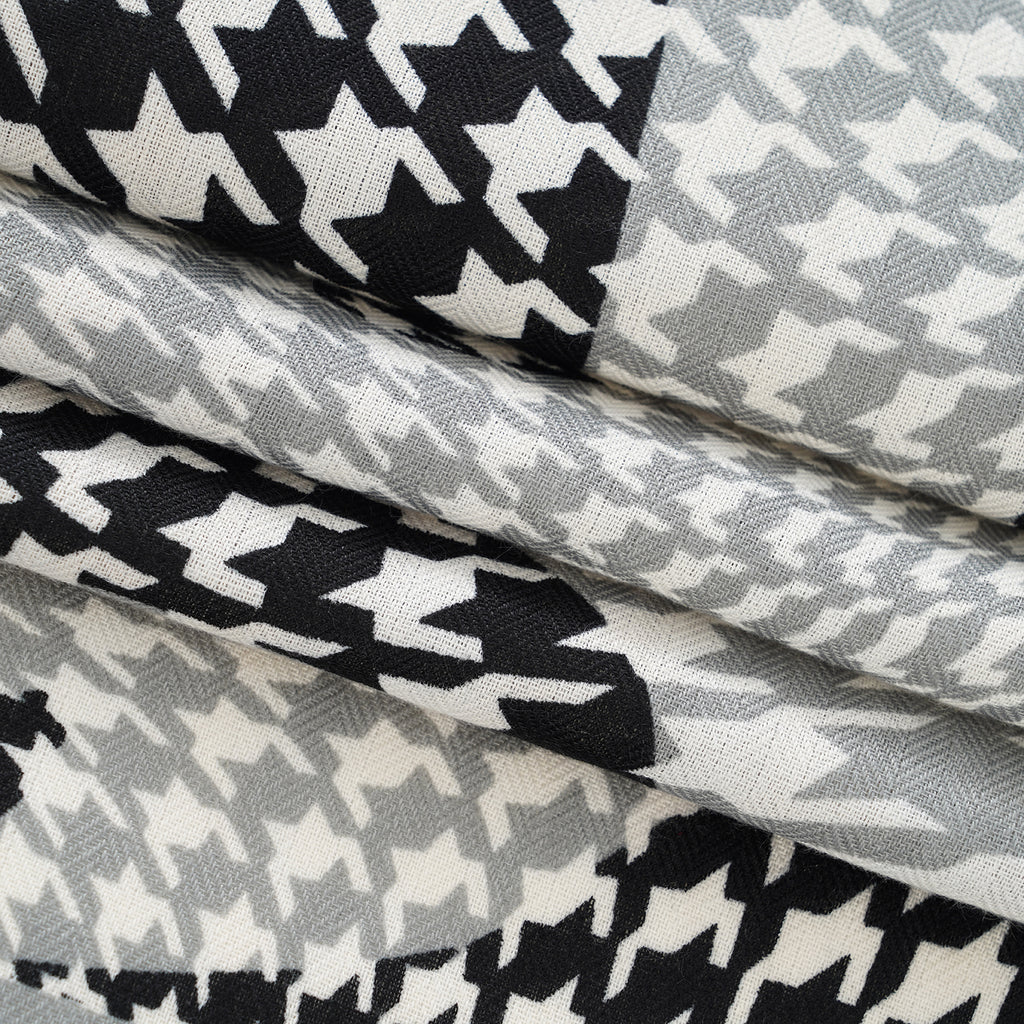 La Marey Patterned Scarf (Size - One Size) - Black & White_8670606_3