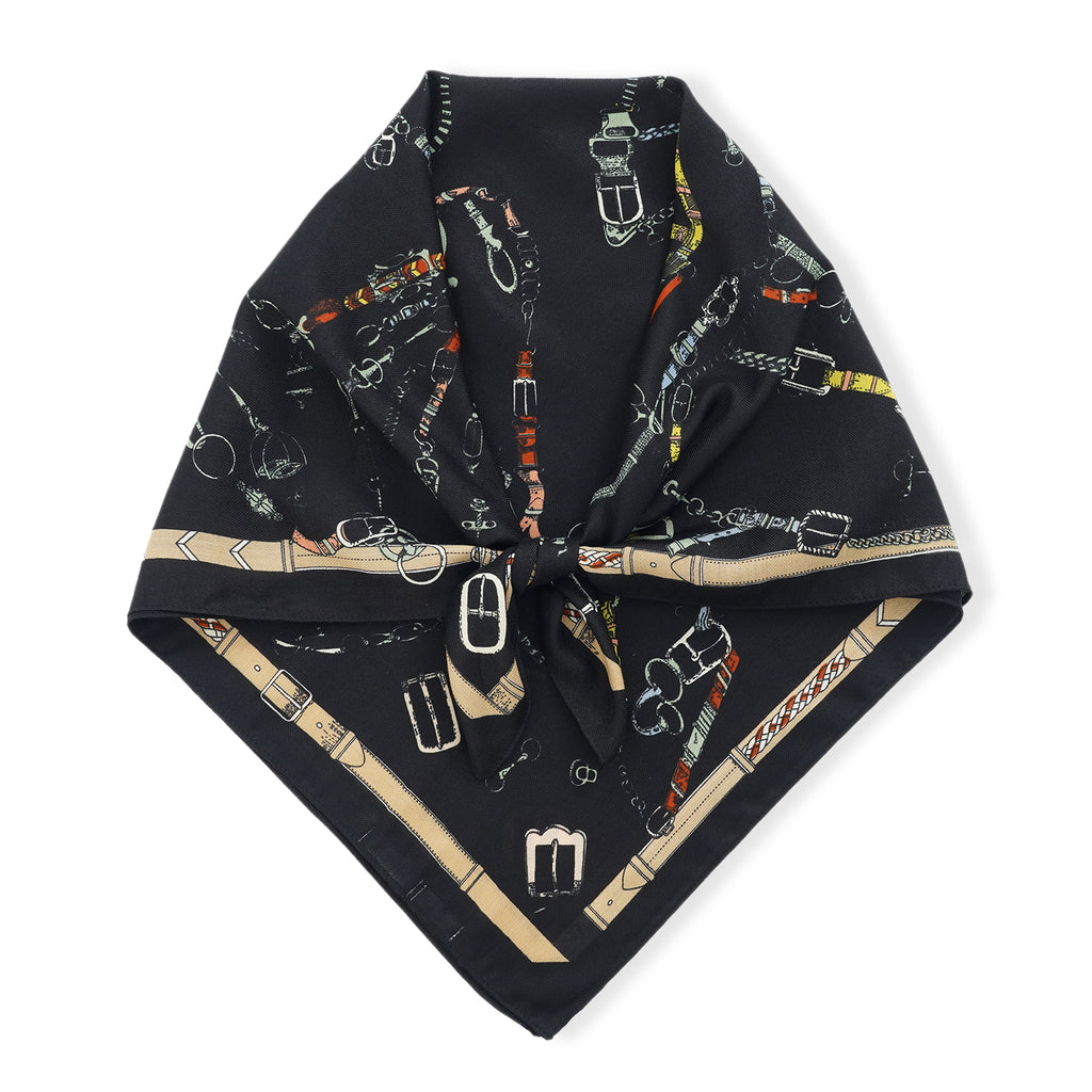 La Marey Patterned Scarf (Size - One Size) - Black_8670607