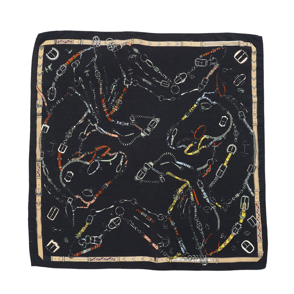 La Marey Patterned Scarf (Size - One Size) - Black_8670607_1
