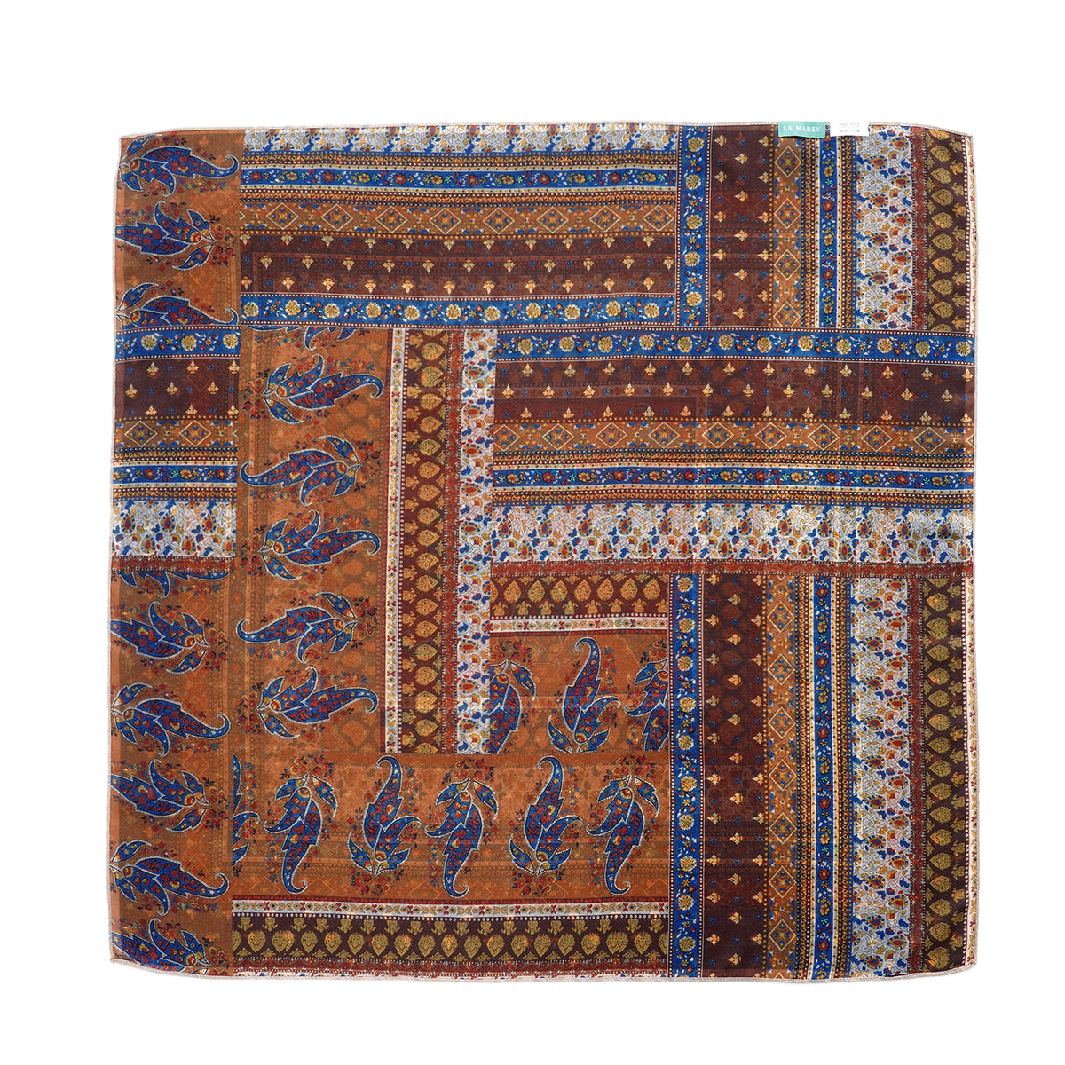 La Marey Multicolour Print Square Scarf (88 x 88cm) - Brown V32530285 3