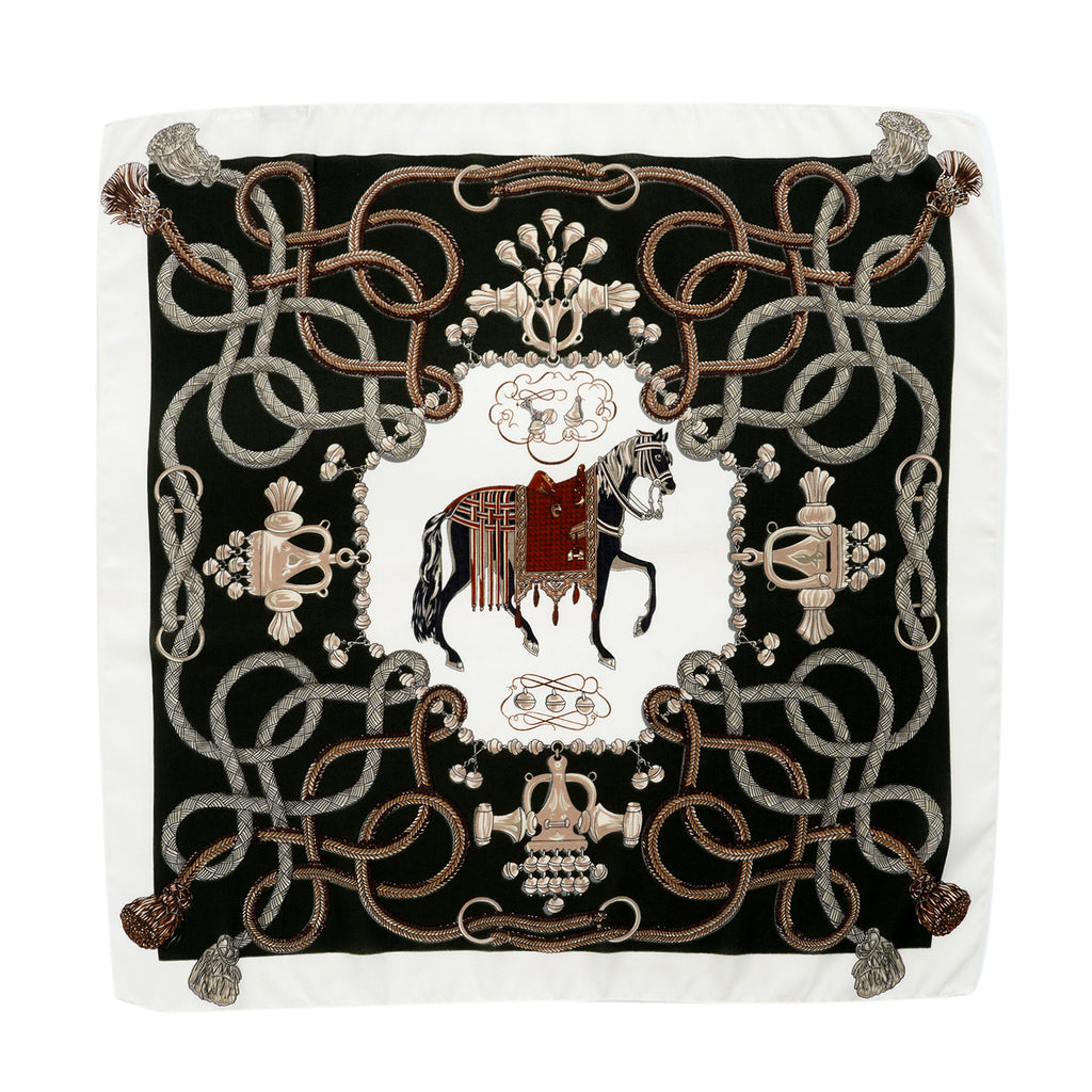 La Marey Patterned Scarf (Size - One Size) - Black Tone_8670610_1