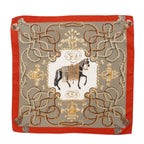 La Marey Patterned Scarf (Size - One Size) - Orange_8670611_1