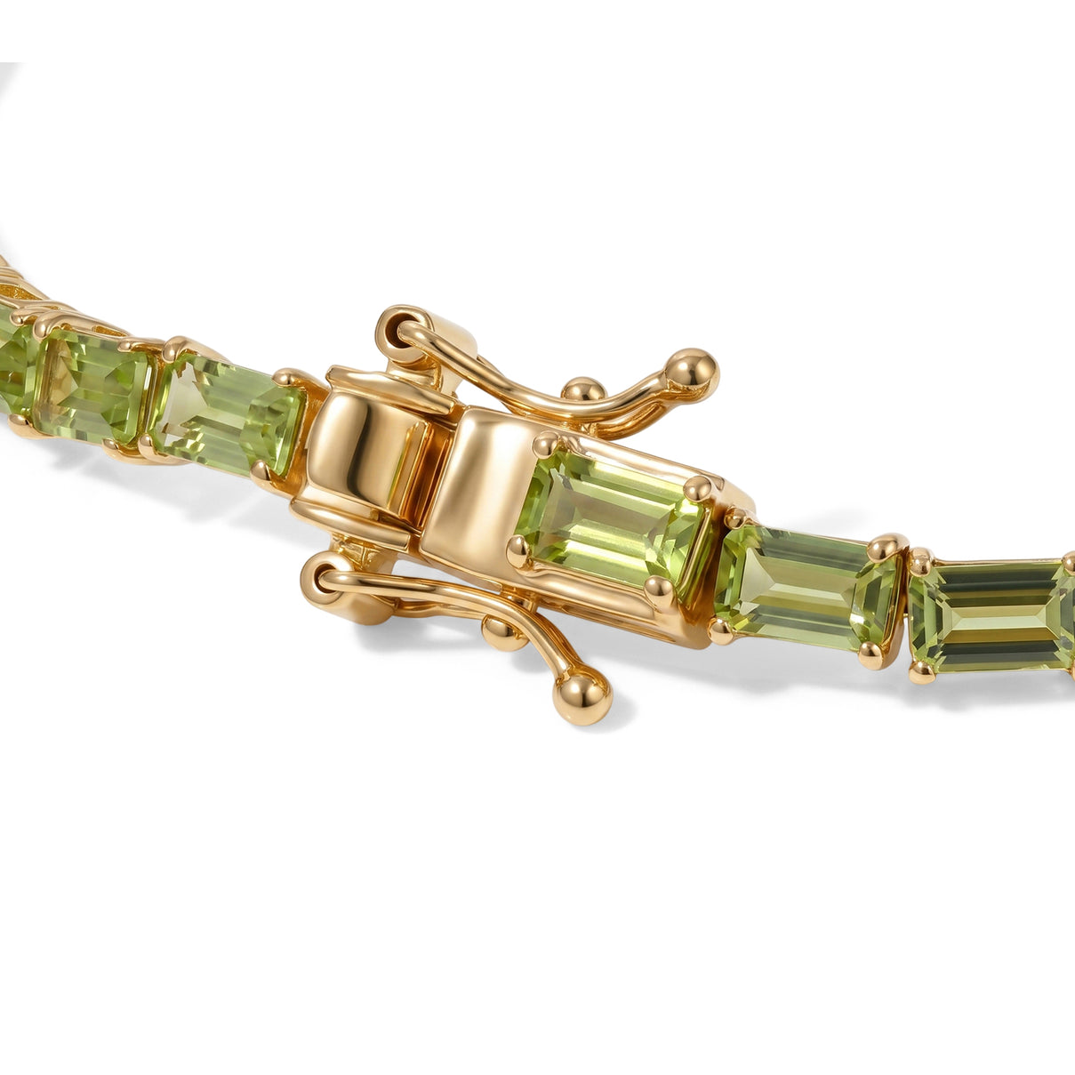 EverTrue - Natural Hebei Peridot Linking Bracelet (Size - 7.5) with GB Lock Box in Yellow Gold Tone 10.18 Ct. V32514895 2