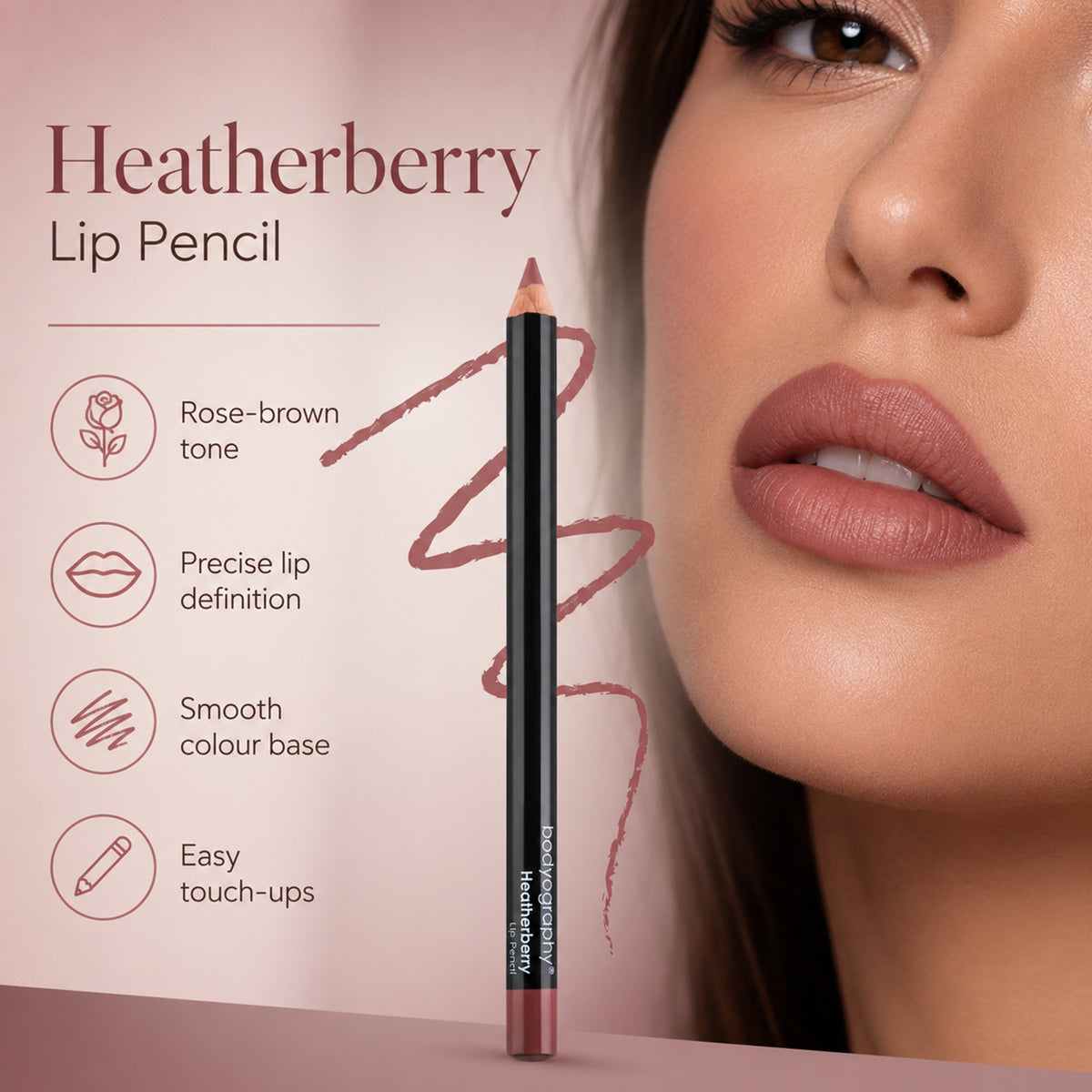 Bodyography Lip Pencil - Heatherberry - Rose/Brown 8671509 2
