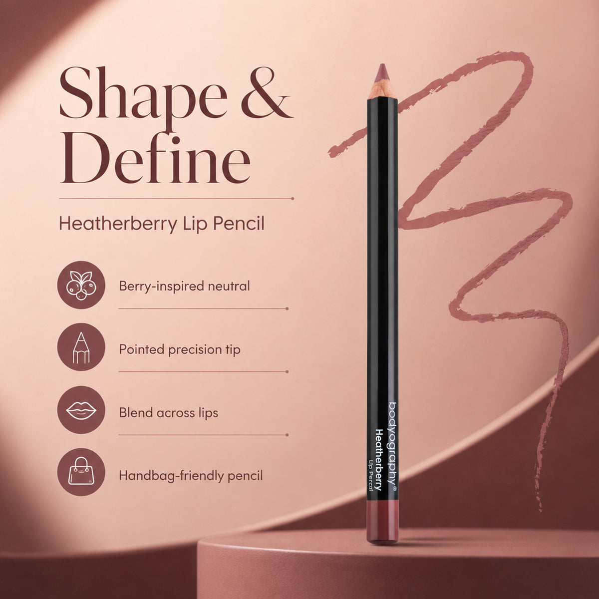 Bodyography Lip Pencil - Heatherberry - Rose/Brown 8671509 3