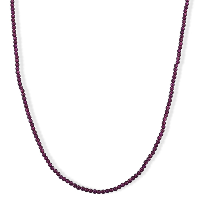 AAA Natural Ember Garnet Necklace (Size - 20) in Rhodium Overlay Sterling Silver 85.00 Ct. 8671642 1