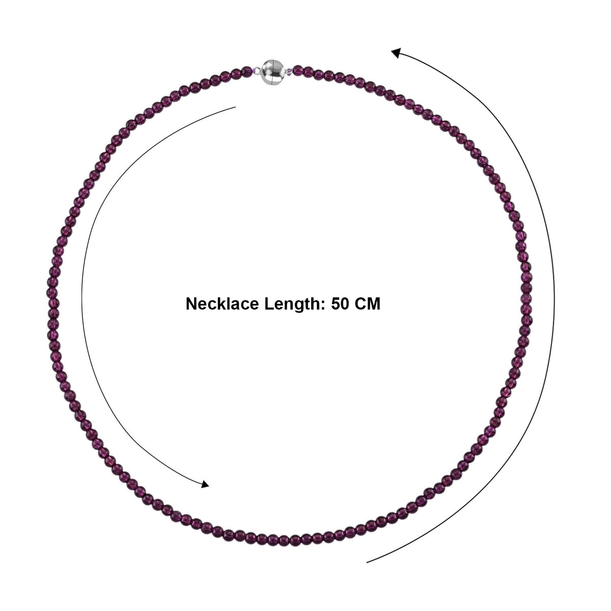 AAA Natural Ember Garnet Necklace (Size - 20) in Rhodium Overlay Sterling Silver 85.00 Ct. 8671642 6