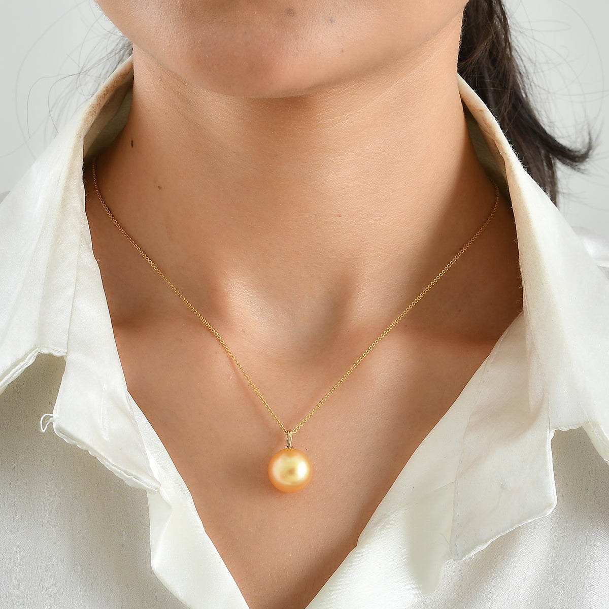 18K Yellow Gold AAAA Golden South Sea Pearl Pendant 16.70 Ct. 8671705 2