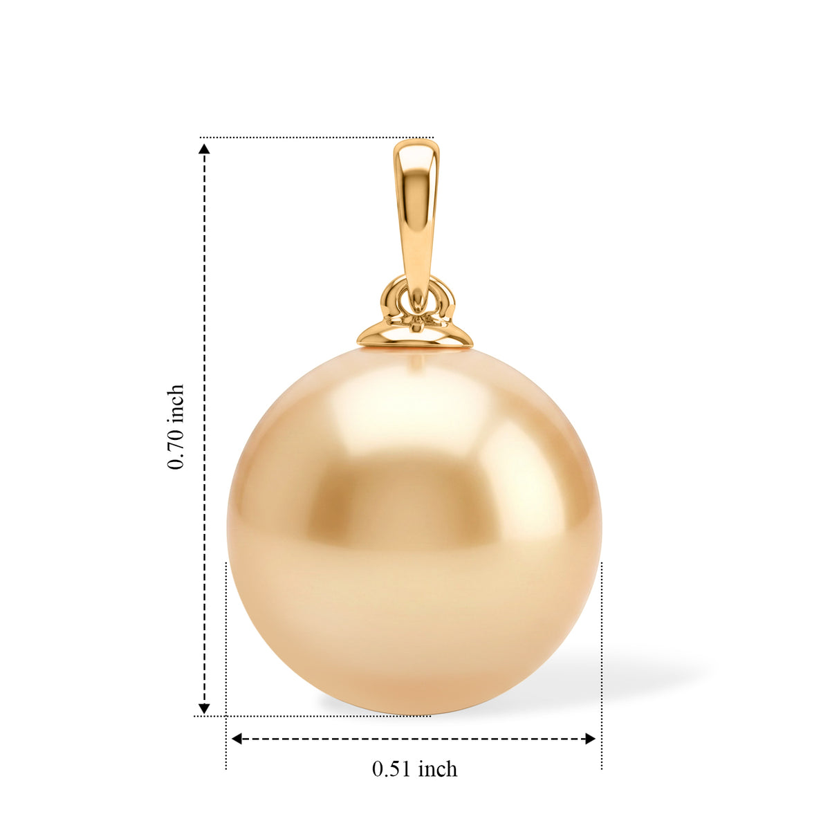 18K Yellow Gold AAAA Golden South Sea Pearl Pendant 16.70 Ct. 8671705 4