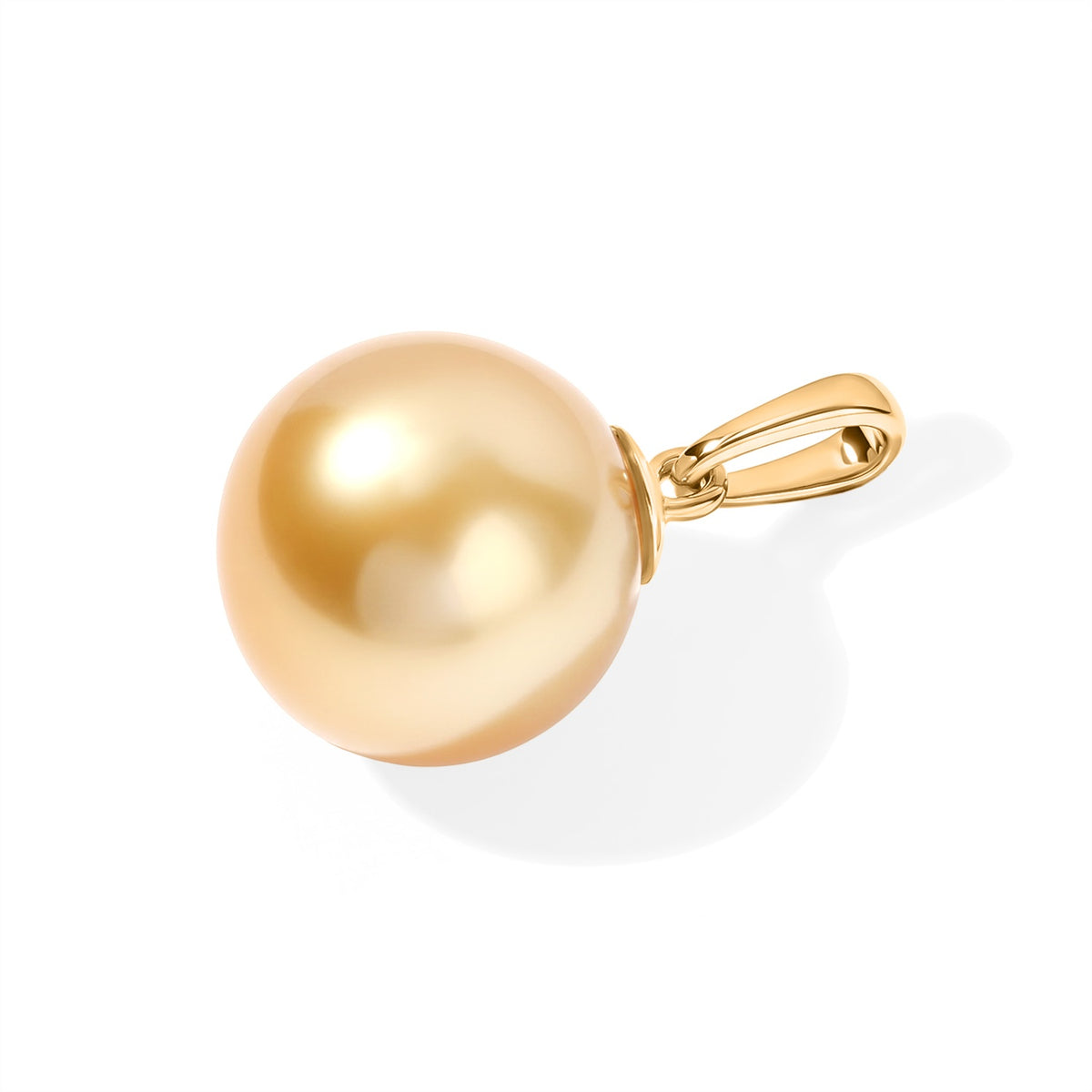 RARE SIZE - 14K Yellow Gold AAAA Golden South Sea Pearl (10MM) Ball Drop Pendant 8671706 4