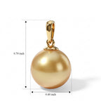 14K Yellow Gold AAA Golden South Sea Pearl Pendant 8.00 Ct._8671706_4