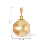 14K Yellow Gold AAA Golden South Sea Pearl Pendant 8.00 Ct._8671706_5