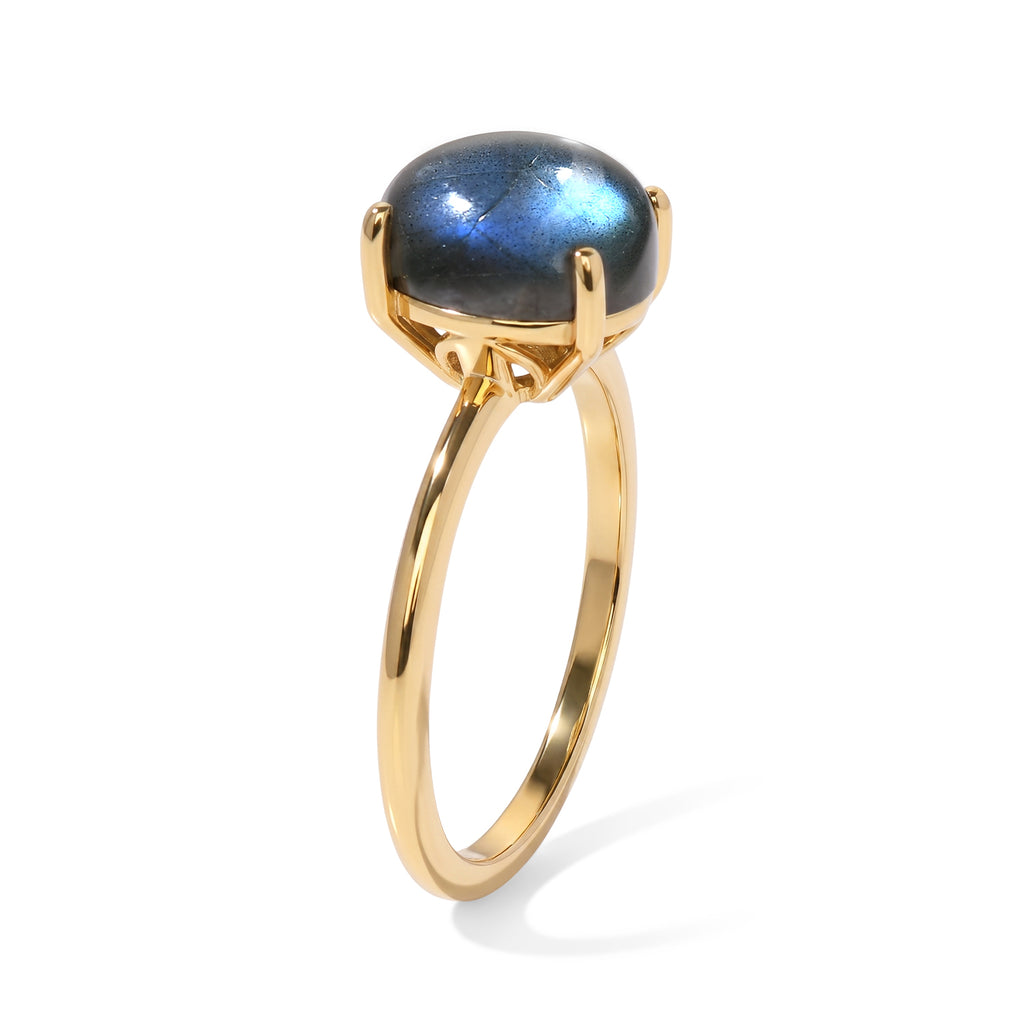 Labradorite Solitaire Ring in Yellow Gold Plated Sterling Silver 3.08 Ct._8672584_3