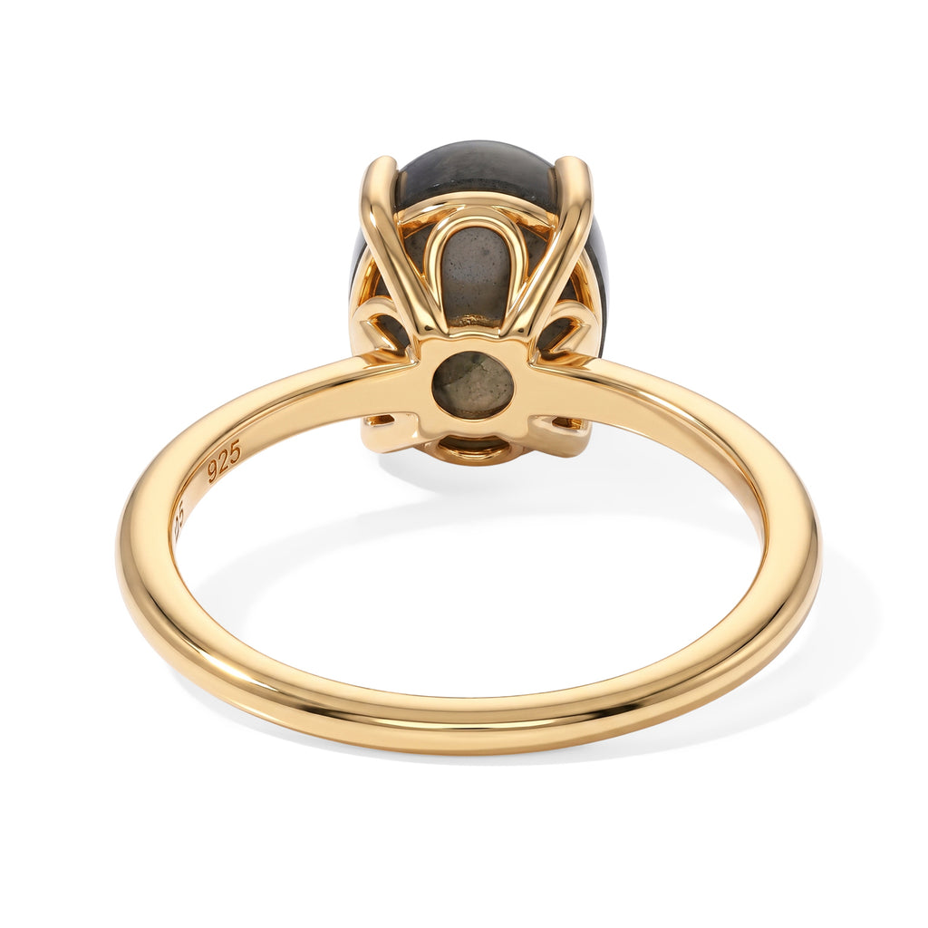 Labradorite Solitaire Ring in Yellow Gold Plated Sterling Silver 3.08 Ct._8672584_4