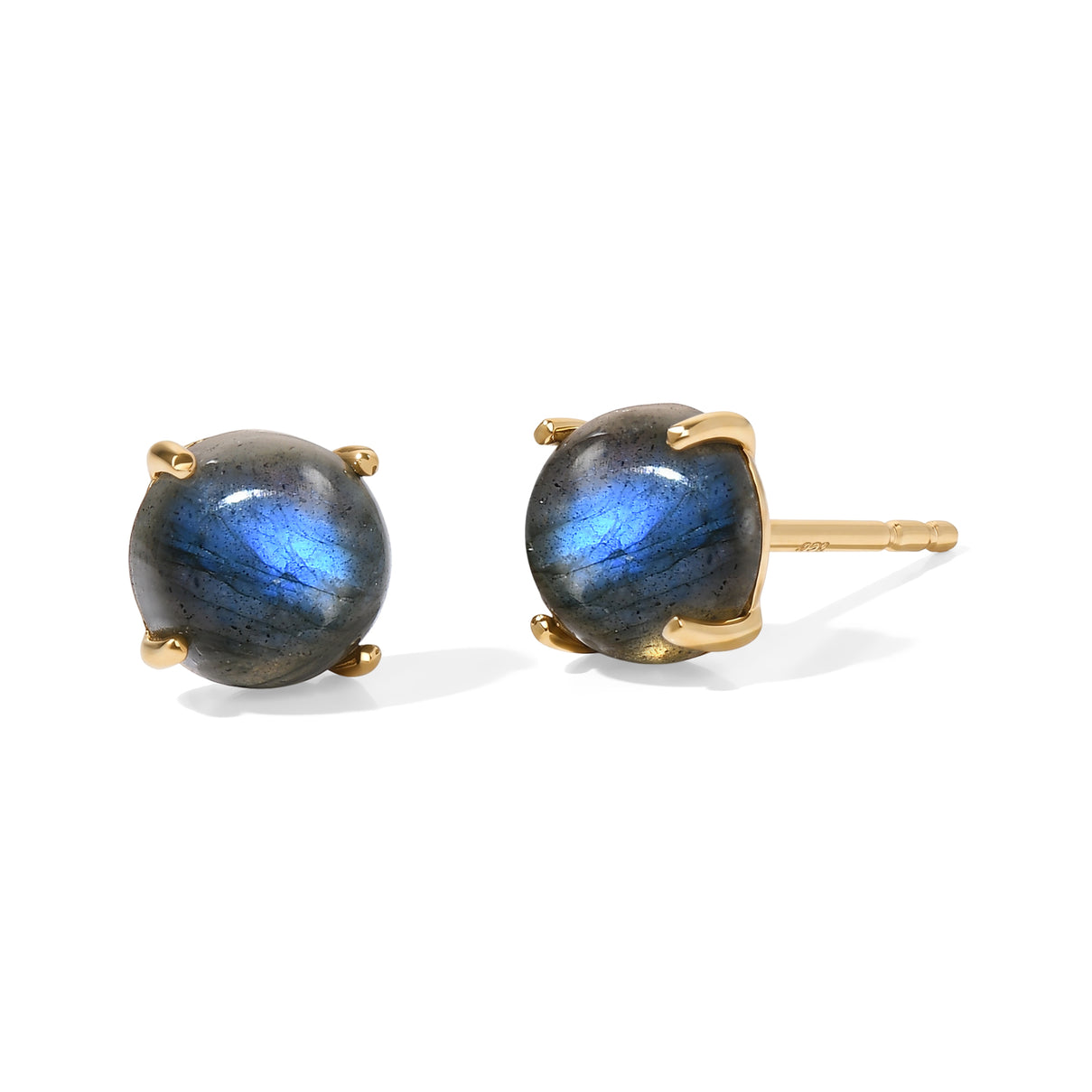 Labradorite Solitaire Earring with Push Back in Yellow Gold Plated Sterling Silver 3.30 Ct. V32521453 0
