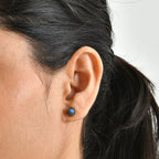 Labradorite Solitaire Earring with Push Back in Yellow Gold Plated Sterling Silver 3.30 Ct._8672593_1