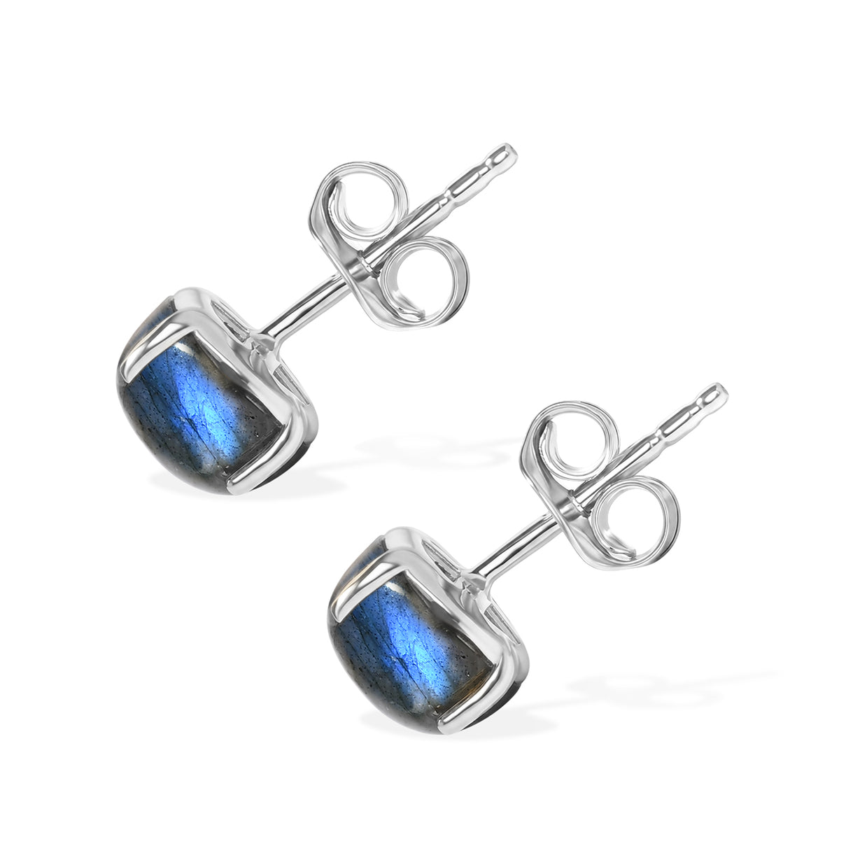 Labradorite Solitaire Earring with Push Back in Platinum Overlay Sterling Silver 3.30 Ct. V32519317 4