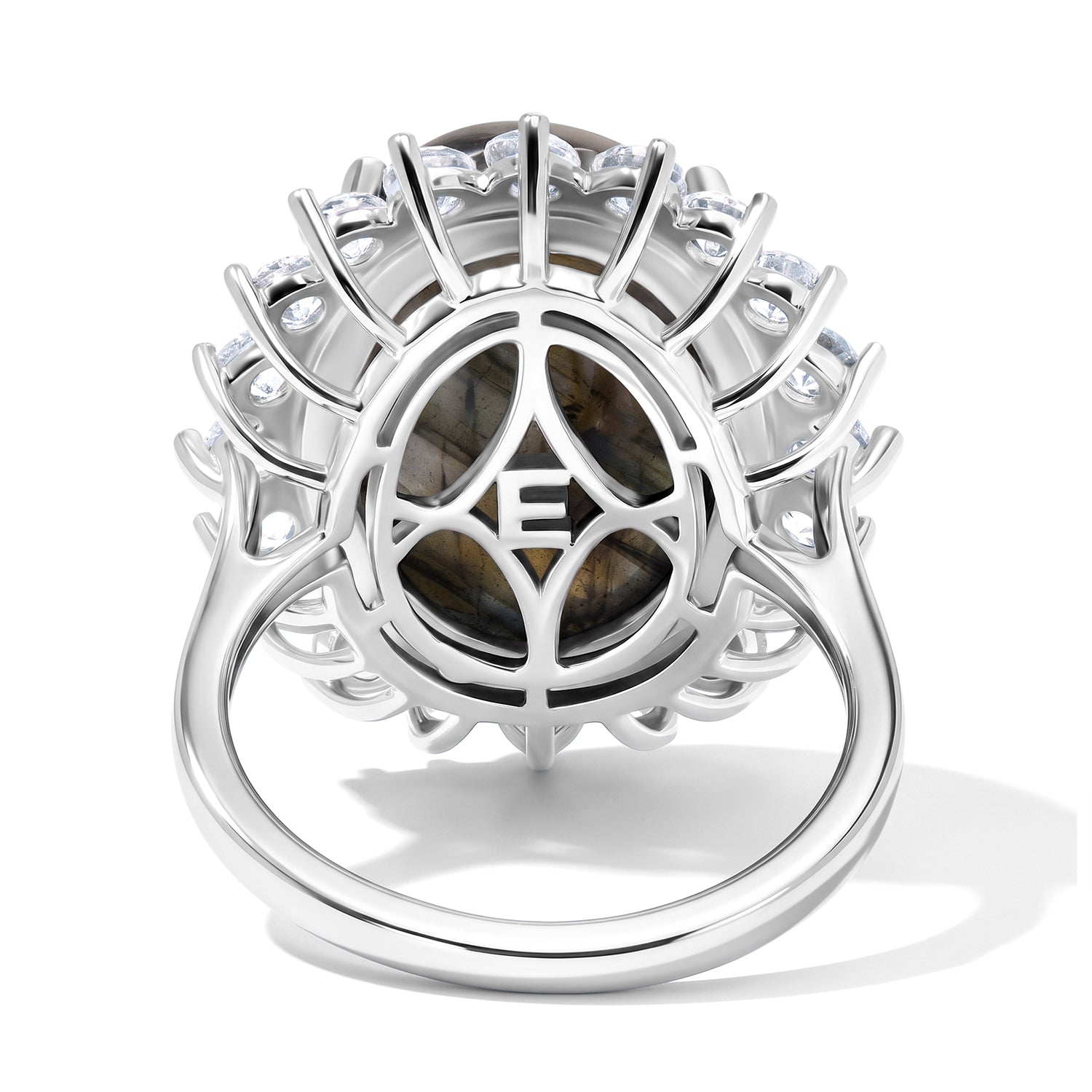 EverTrue - Labradorite &amp; White Zircon Halo Ring 16.17 Ct. 8672639 3