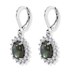 EverTrue - Labradorite & White Zircon Halo Earring with Lever Back 8.00 Ct._8672654_3