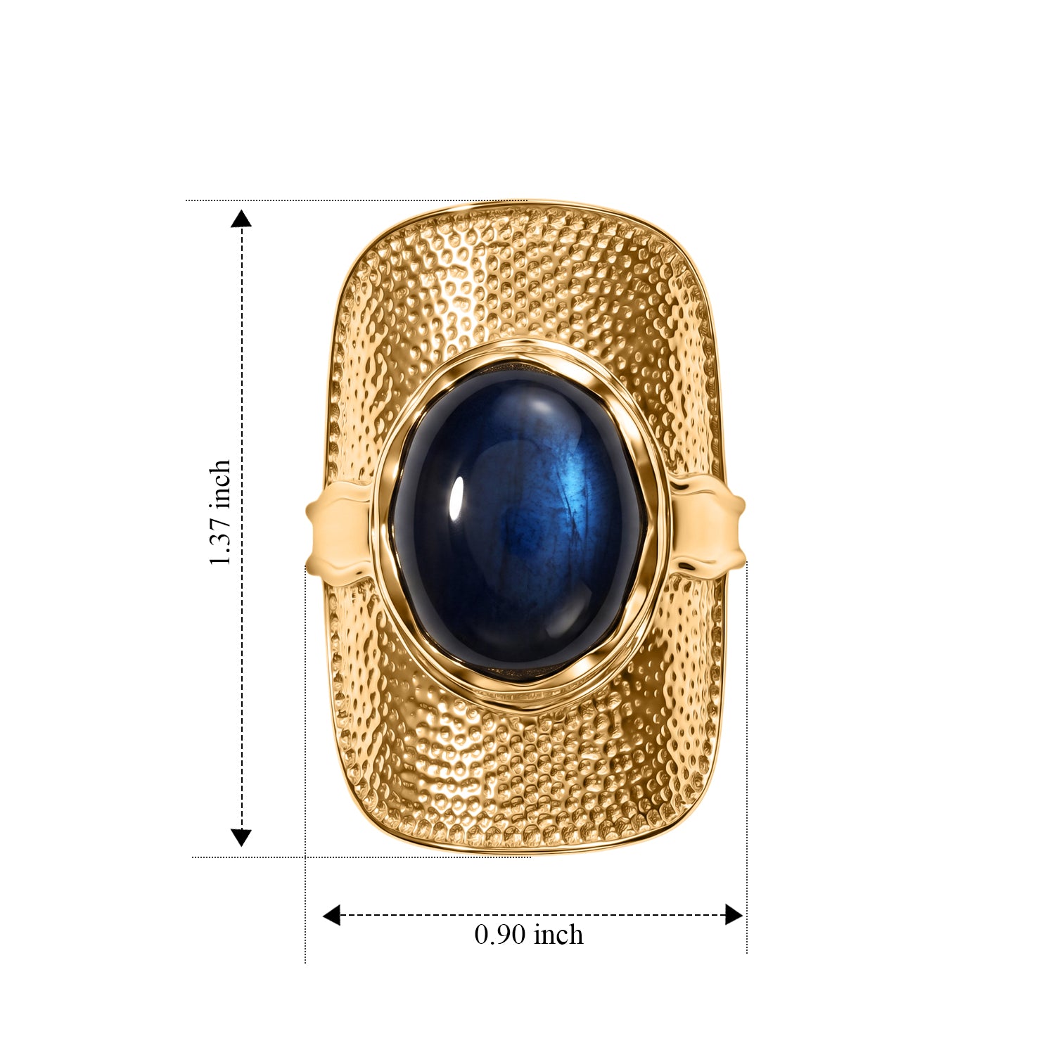 EverTrue - Labradorite Artisan Statement Ring in Yellow Gold Tone 10.40 Ct. 8672656 4