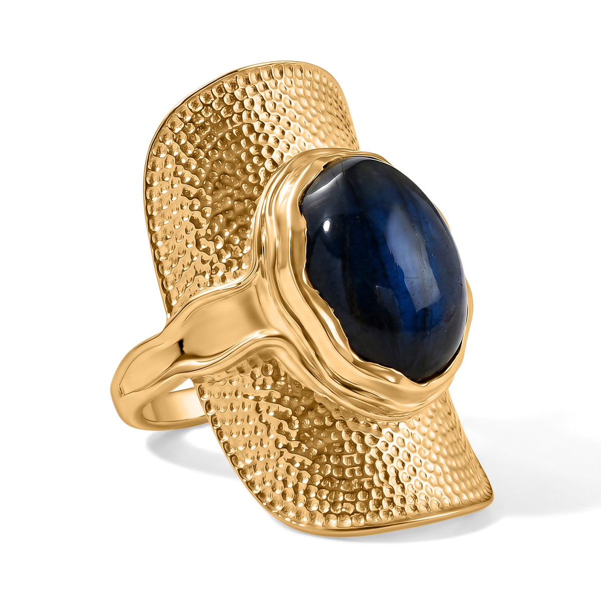 EverTrue - Labradorite Artisan Statement Ring in Yellow Gold Tone 10.40 Ct. V32590690 0