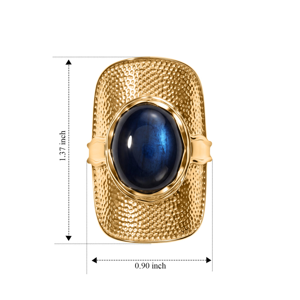 EverTrue - Labradorite Artisan Ring in Yellow Gold Tone 10.40 Ct._8672688_4
