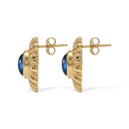 EverTrue - Labradorite Solitaire Stud Push Post Earring in Yellow Gold Tone 4.35 Ct._8672693_3
