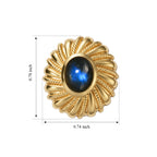 EverTrue - Labradorite Solitaire Stud Push Post Earring in Yellow Gold Tone 4.35 Ct._8672693_4
