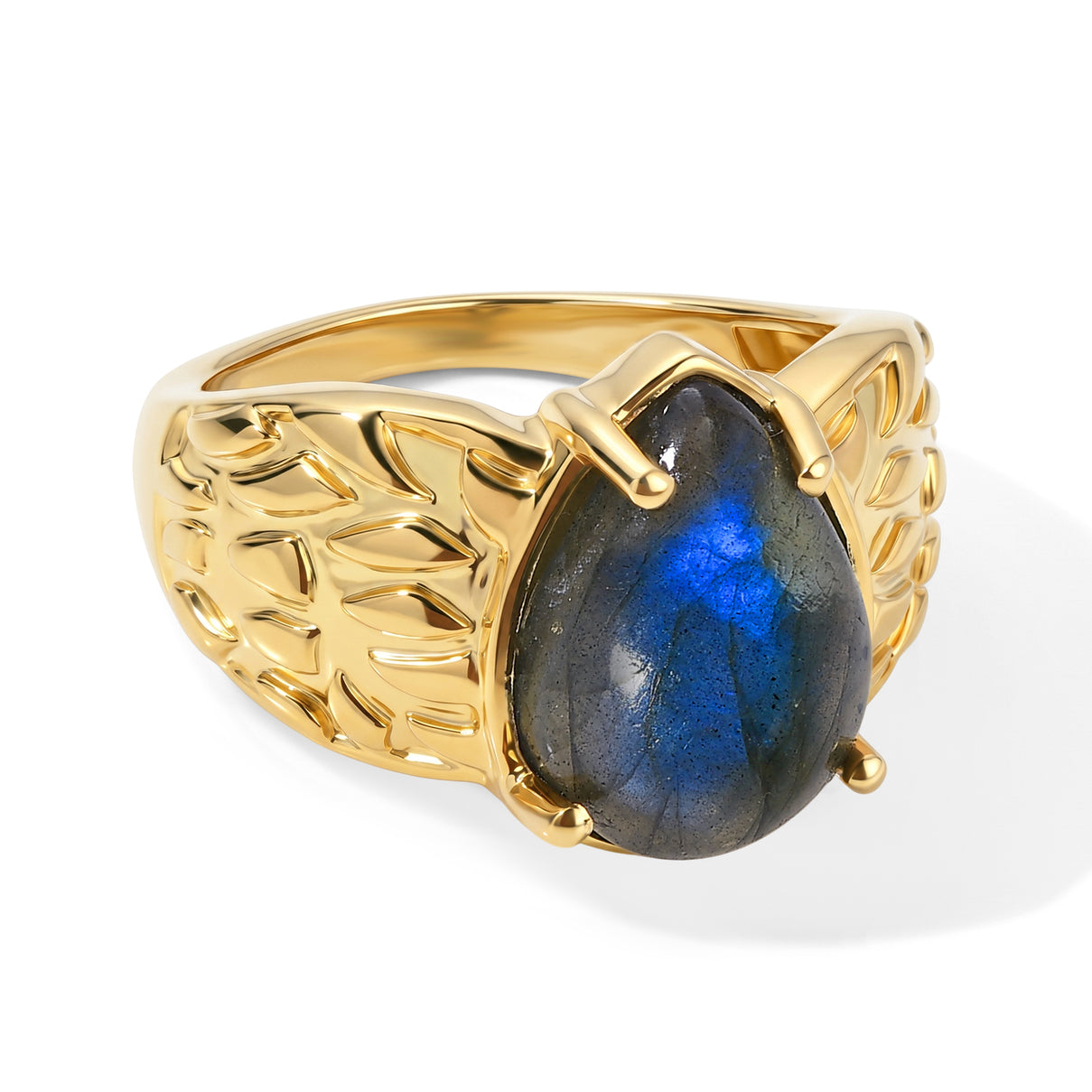 EverTrue - Labradorite Solitaire Ring in Yellow Gold Tone 6.33 Ct. 8672725 0