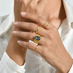 EverTrue - Labradorite Solitaire Ring in Yellow Gold Tone 6.33 Ct._8672725_2