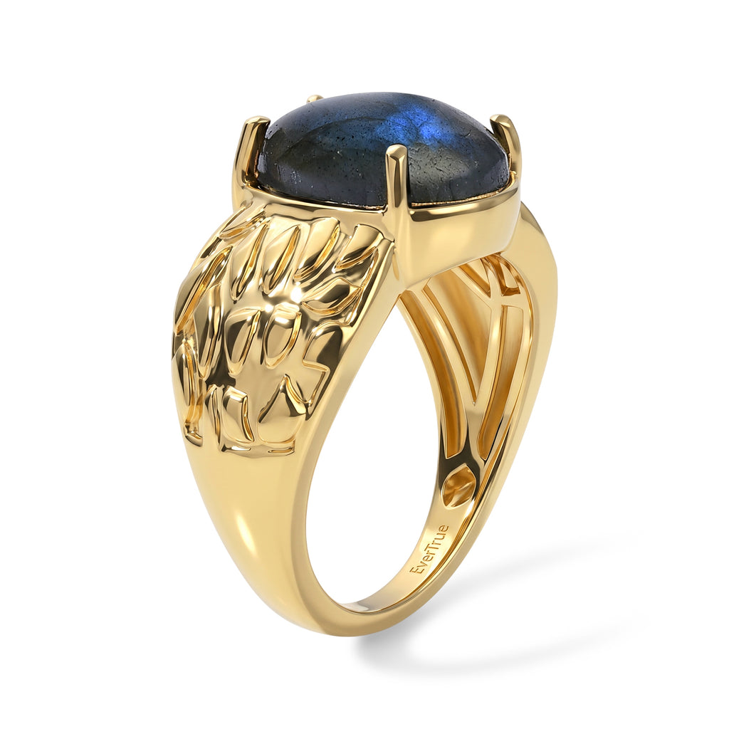 EverTrue - Labradorite Solitaire Ring in Yellow Gold Tone 6.33 Ct._8672725_3