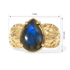 EverTrue - Labradorite Solitaire Ring in Yellow Gold Tone 6.33 Ct._8672725_5