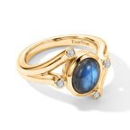 EverTrue - Labradorite & White Zircon Ring in Yellow Gold Tone 2.26 Ct._8672906