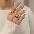 EverTrue - Labradorite & White Zircon Ring in Yellow Gold Tone 2.26 Ct._8672906_2