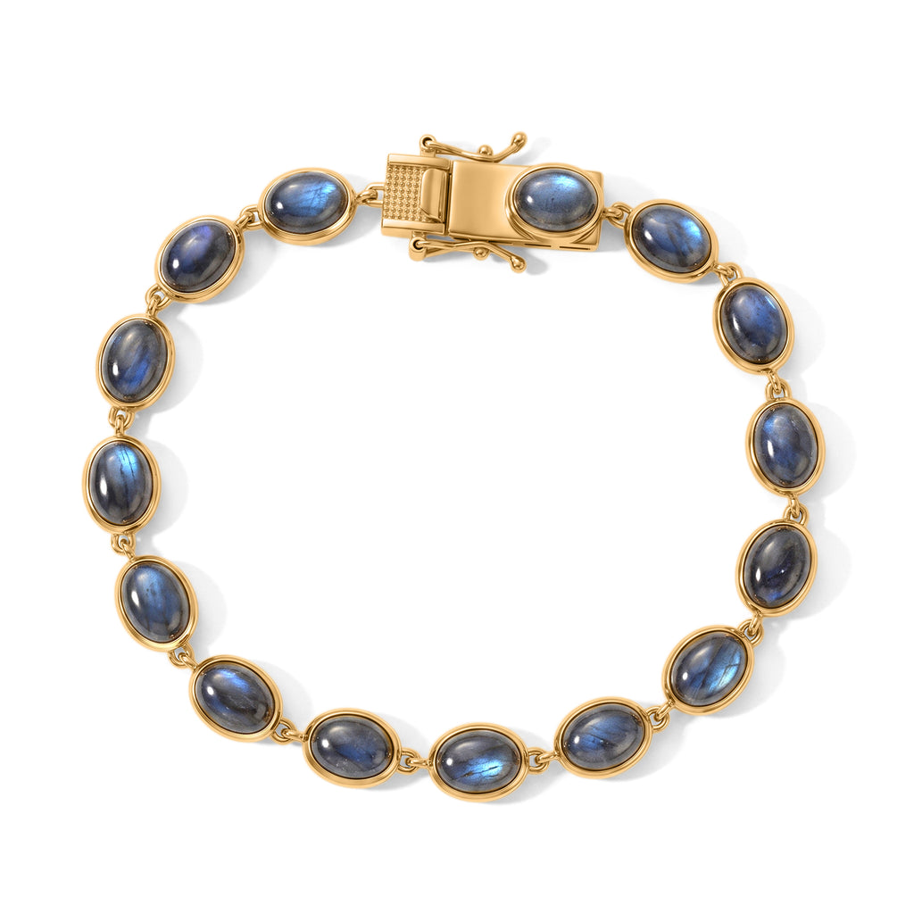 EverTrue - Labradorite Cluster Bracelet (Size - 7.5) with GB Lock Box in Yellow Gold Tone 22.14 Ct._8672957