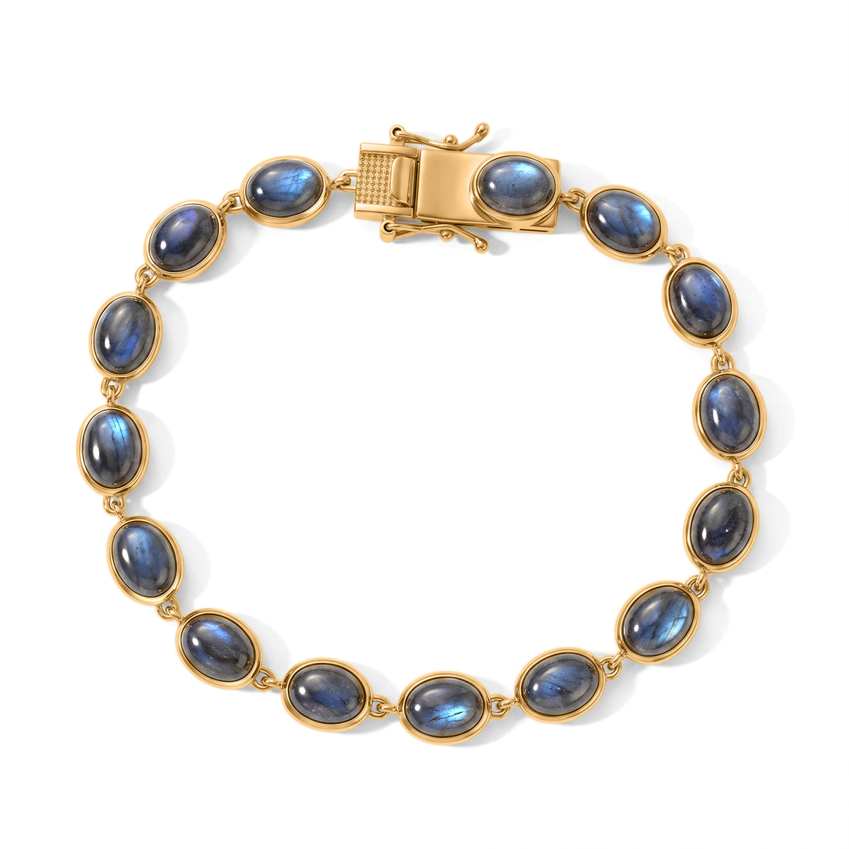 EverTrue - Labradorite Cluster Bracelet (Size - 7.5) with GB Lock Box in Yellow Gold Tone 22.14 Ct. V32513875 0