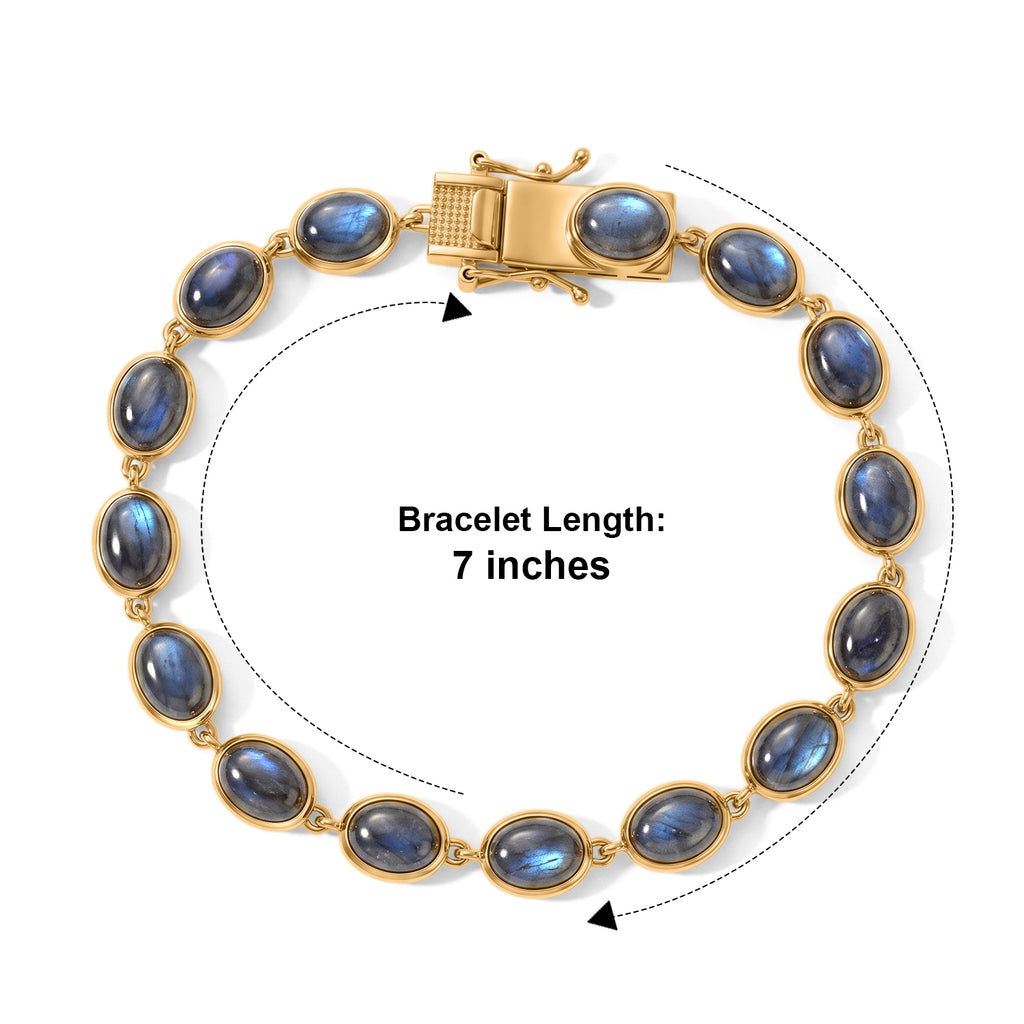 EverTrue - Labradorite Cluster Bracelet (Size - 7.5) with GB Lock Box in Yellow Gold Tone 22.14 Ct._8672957_4